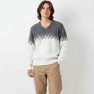 Vintage 90s Eclectic Grandpa Style Abstract Black Sweater Oversized Grunge Dad